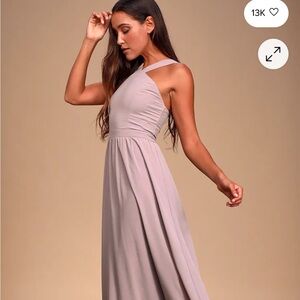 NWT Lulu's Taupe Maxi Dress